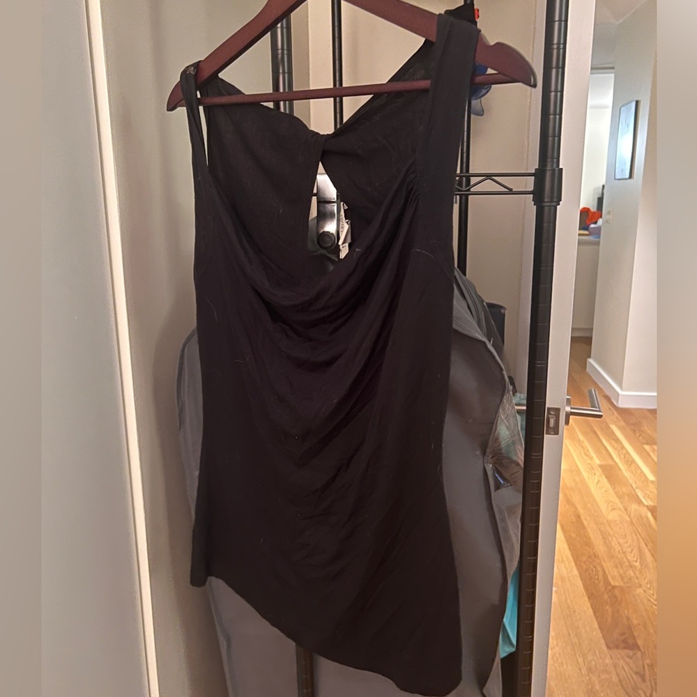 Sleeveless black cowl top from White House Black Market